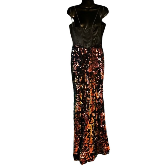 Val Stefani Black Long Sequin Dress Size 10 - Picture 3 of 6